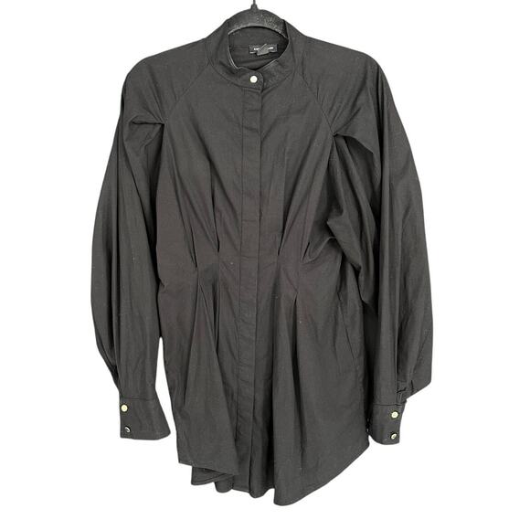 Karen Millen Black Peplum Blouse Long Sleeve Button Closure Workwear Office 6 - Picture 1 of 6